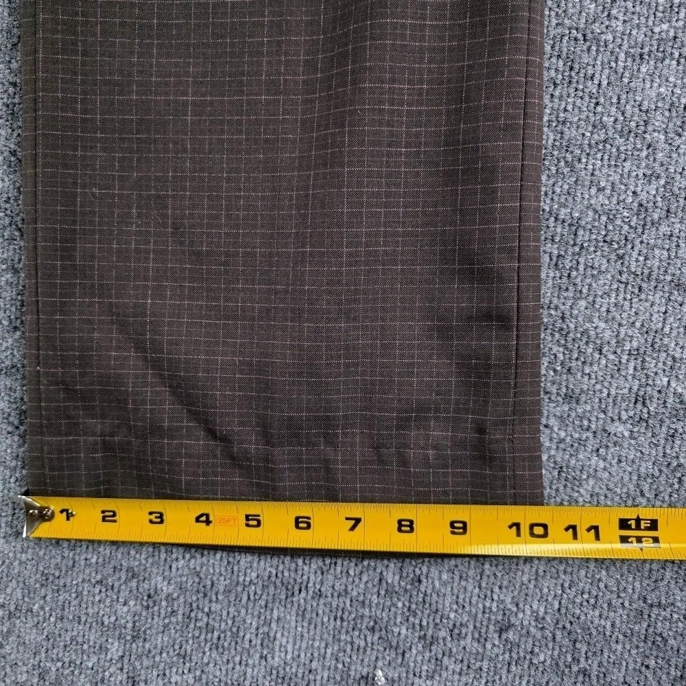 Ann Taylor LOFT Laura Pants Womens 8 Brown Excellent Wool Blend Windowpane Plaid - Picture 9 of 9